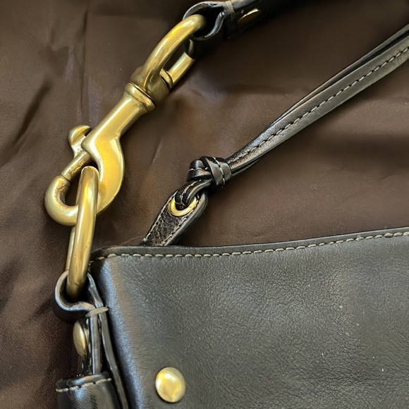 Coach Black Leather Hobo Bag with Gold Hardware - Picture 3 of 6